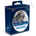 Лампа H4 Philips 60/55+150% Racing Vision, 12342RVS2 (2 лампы Н4) More Brightness